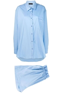 The Andamane Shirt And Drawstring Waist Poplin Shorts Set
