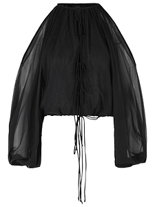 The Andamane Sheer Drawstring Sleeve Top