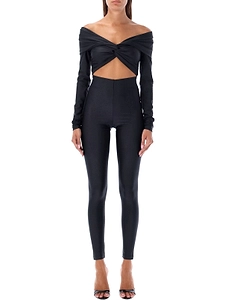 The Andamane Stretch Off-Shoulder Cut-Out Jumpsuit