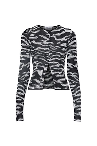 The Attico Animal Pattern Fitted Cardigan