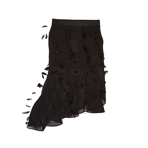 Asymmetrical-Hem Midi Skirt