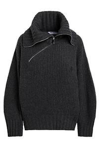 The Attico Asymmetric Zipped Knitted Jumper