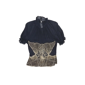 The Attico Bead-Embellished High Neck Top