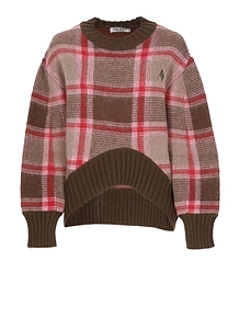 Checked Oversized Knitted Sweater