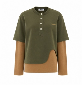The Attico Color-Block Button Sweatshirt