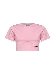The Attico Contoured Hem Cropped T-Shirt
