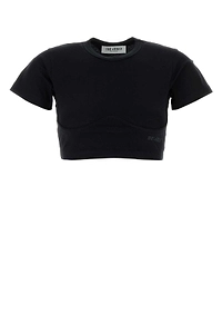 The Attico Contoured Hem Cropped T-Shirt