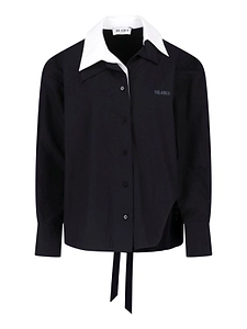 The Attico Contrast Collar Wrap Shirt