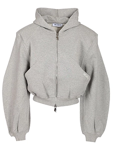 The Attico Cropped Zip-Up Hoodie