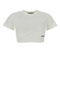 The Attico Contoured Hem Cropped T-Shirt