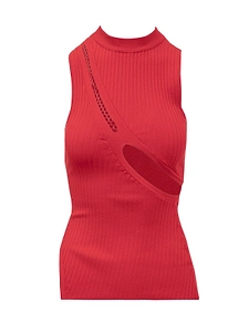 The Attico Cut-Out Ribbed Sleeveless Top