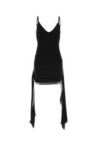 The Attico Draped Embellished Hem Mini Dress