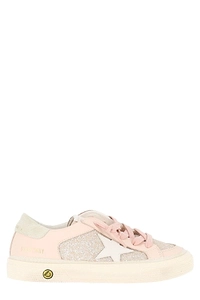Golden Goose Kids May Glittered Lace-Up Sneakers