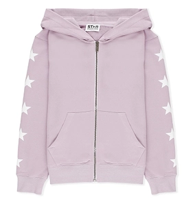 Star Printed Zipped Hoodie