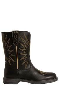 Golden Goose Kids Wish Star Embroidered Boots