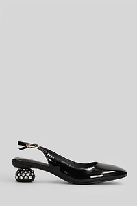 Gold&Rouge Joy Embellished-Heel Slingback Pumps