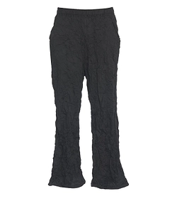 Gongdid Design Elasticated Waistband Crinkled Flared Trousers