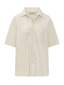 Gongdid Design Short Sleeve Crinkled Shirt