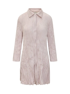 Wavy Pleated Shirt Dress