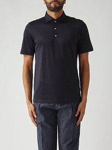 Gran Sasso Three-Button Short-Sleeve Polo Shirt