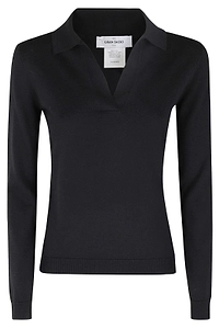 Gran Sasso Long-Sleeved Knitted Polo Shirt