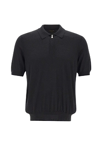 Gran Sasso Zip Collar Knit Polo Shirt
