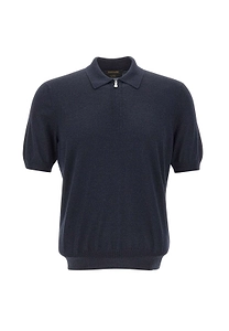 Gran Sasso Zip Neck Polo Shirt