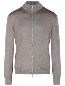 Gran Sasso Zip-Up Mock-Neck Knitted Sweater