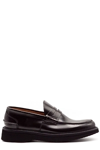 Green George Penny Leather Loafers