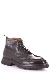 Green George Round Toe Lace-Up Boots