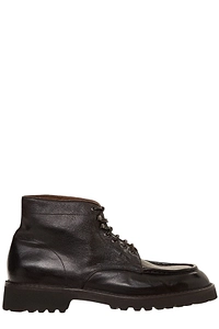 Green George Round Toe Lace-Up Boots