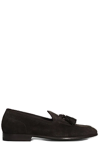 Green George Tassel Detailed Round Toe Loafers