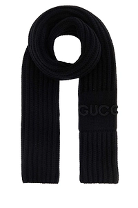 Gucci Logo Detailed Cable Knit Scarf