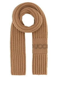 Gucci Logo Detailed Cable Knit Scarf