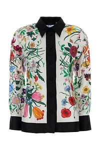 Gucci Flora Printed Long-Sleeved Shirt