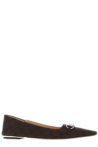 Gucci Gg Buckle Ballet Flats