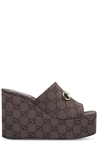 Gucci Horsebit Wedge Sandals