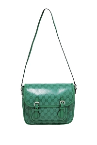 Gucci Kids Gg Supreme Foldover Top Shoulder Bag