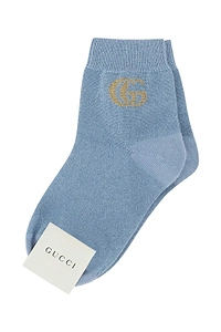 Gucci Logo Intarsia Knit Stretched Socks