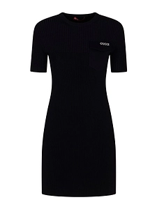 Gucci Logo Intarsia Short-Sleeve Dress