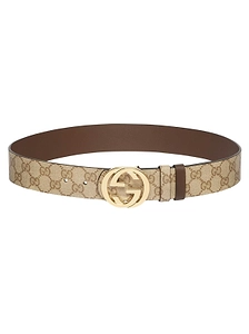 Gucci Logo Plaque Monogrammed Belt