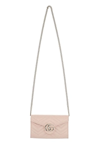 Logo Plaque Quilted Clutch Bag