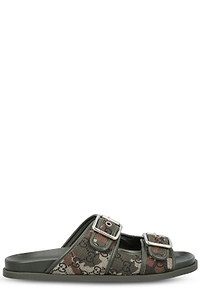 Gucci Monogram Double-Buckle Sandals