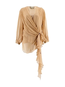 Gucci Wrap Designed Chiffon Top
