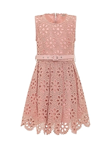 Guess Kids Belted Lace Sleeveless Dress