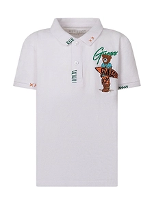 Guess Kids Embroidered Bear Piqué Polo Shirt