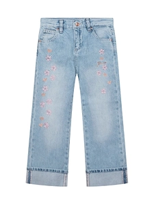 Guess Kids Floral Embroidered Palazzo Jeans