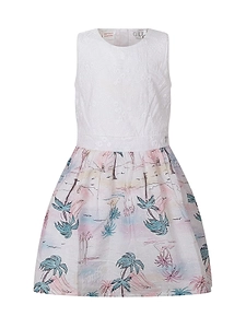 Guess Kids Mixed Fabric Printed Dress