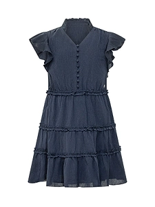 Guess Kids Ruffled Crepon Short-Sleeve Dress