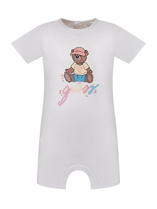 Guess Kids Teddy Print Jersey Onesie